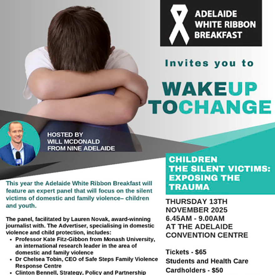 2025 Adelaide White Ribbon Breakfast Flyer