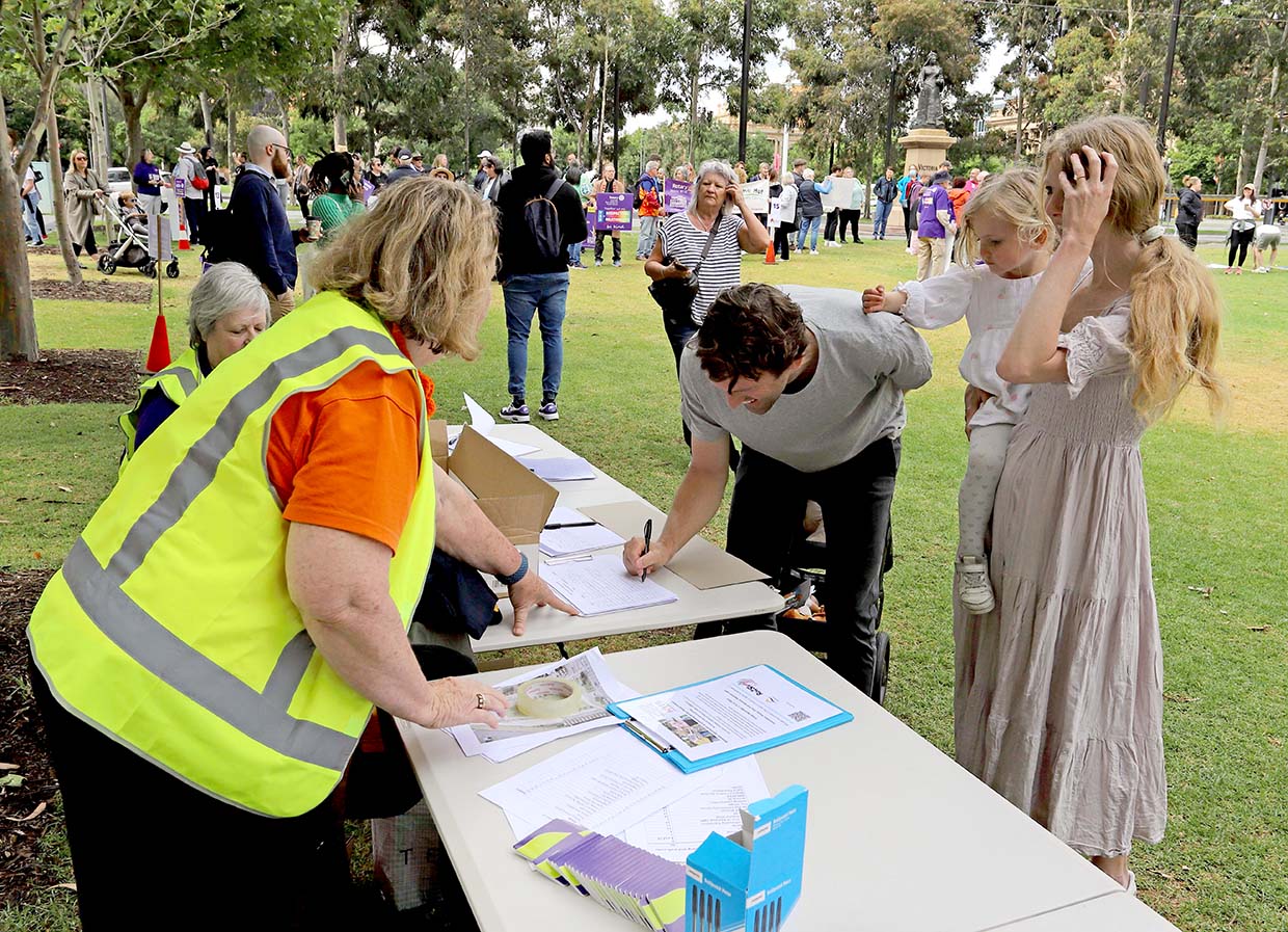 Rotary Walk for Domestic Violence registration desk